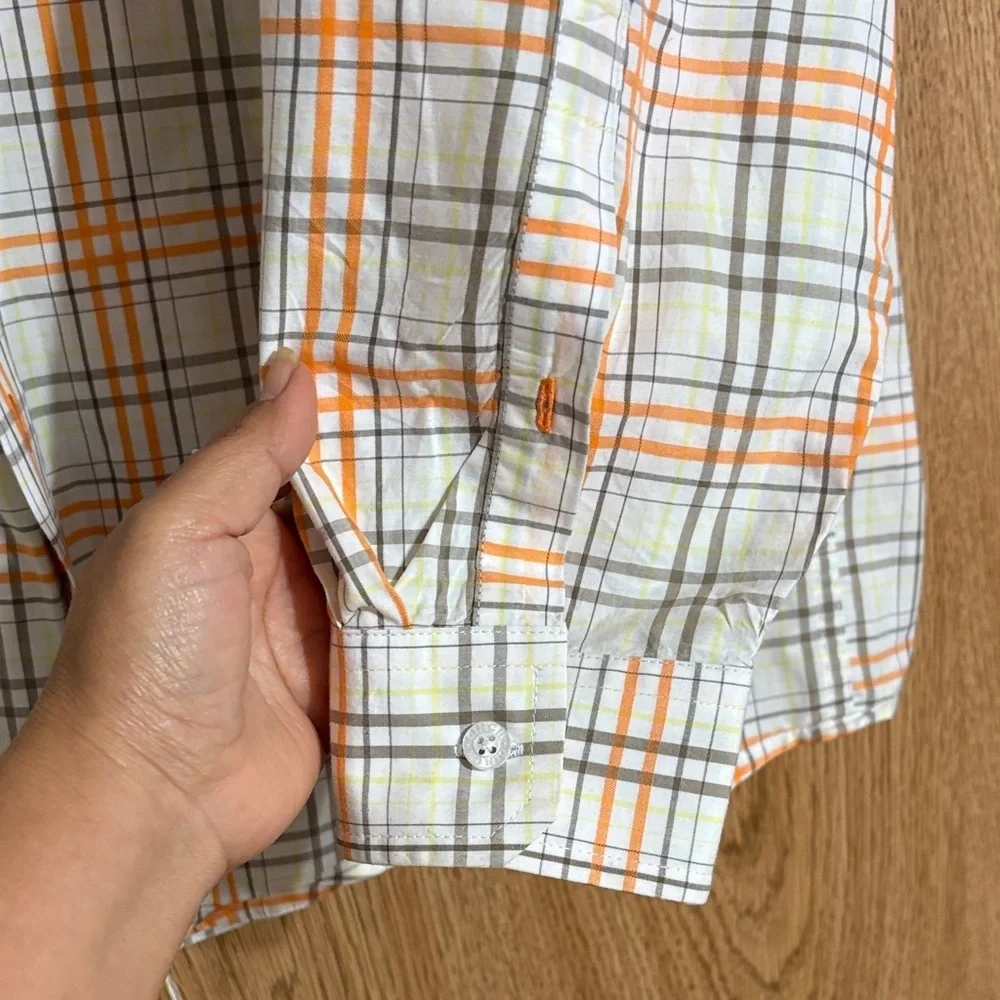 Cinch Men's Orange Plaid Shirt